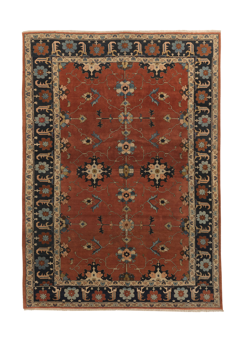 35484 Persian Rug Tabriz Handmade Area Traditional 11'11'' x 16'1'' -12x16- Red Blue Floral Design