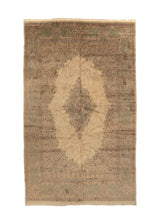 35499 Persian Rug Kerman Handmade Area Traditional 11'8'' x 18'7'' -12x19- Whites Beige Green Open Field Floral Design