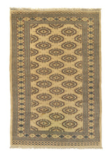 35512 Oriental Rug Pakistani Handmade Area Tribal 4'1'' x 6'11'' -4x7- Whites Beige Yellow Gold Bokhara Design