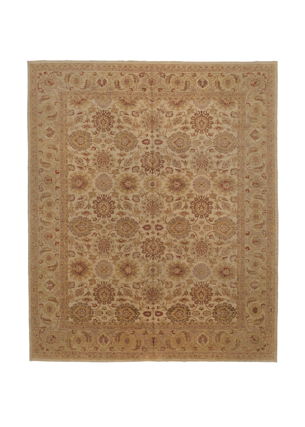 35522 Oriental Rug Pakistani Handmade Area Transitional 12'4'' x 14'7'' -12x15- Whites Beige Floral Oushak Design