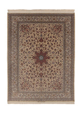 35538 Persian Rug Isfahan Handmade Area Traditional 9'7'' x 13'3'' -10x13- Whites Beige Red Floral Design