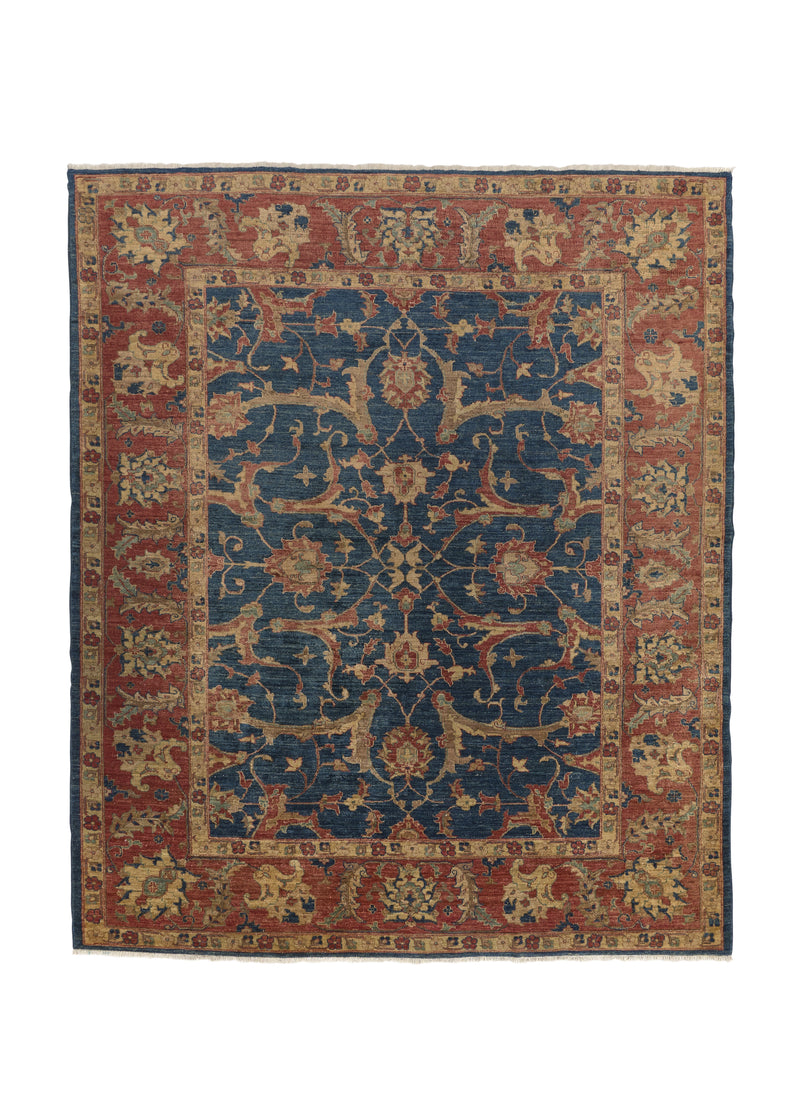 35543 Oriental Rug Pakistani Handmade Area Transitional 8'3'' x 9'4'' -8x9- Blue Red Oushak Design