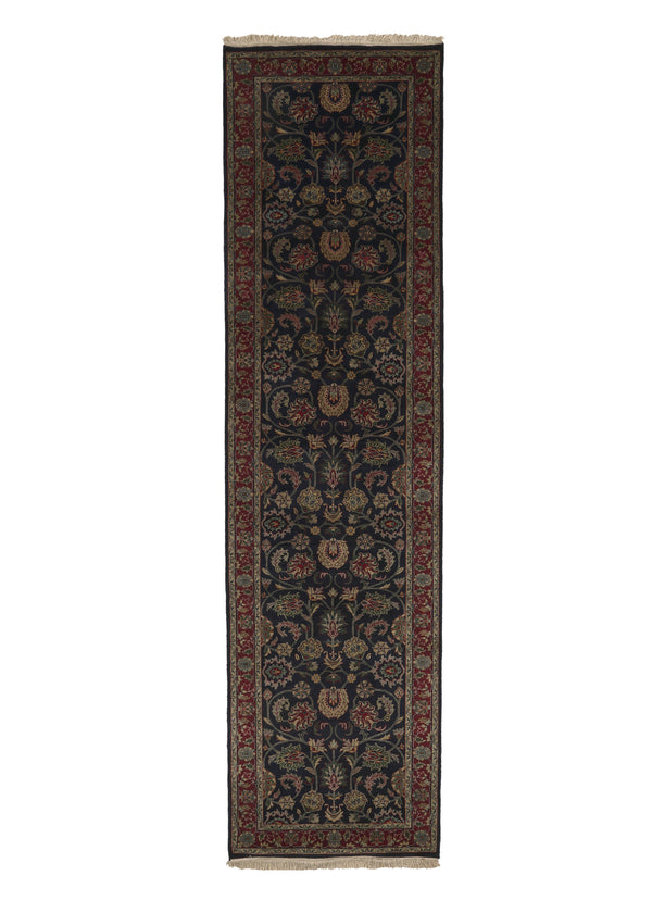 35556 Oriental Rug Indian Handmade Runner Traditional 2'8'' x 9'9'' -3x10- Blue Red Floral Design