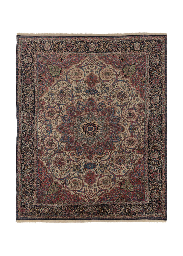 35560 Persian Rug Bijar Handmade Area Traditional 9'10'' x 12'0'' -10x12- Whites Beige Red Blue Floral Design
