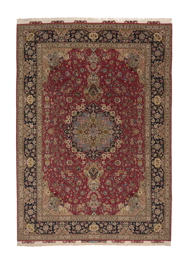35561 Persian Rug Tabriz Handmade Area Traditional 8'1'' x 11'6'' -8x12- Pink Floral Naghsh Design