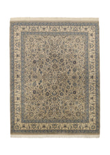 35572 Oriental Rug Pakistani Handmade Area Traditional 8'2'' x 10'4'' -8x10- Whites Beige Blue Floral Design