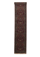 35577 Oriental Rug Indian Handmade Runner Traditional 2'6'' x 14'0'' -3x14- Red Blue Floral Design