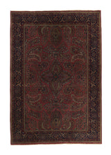 35584 Persian Rug Mohajeran Sarouk Handmade Area Antique Traditional 4'1'' x 6'0'' -4x6- Red Floral Design