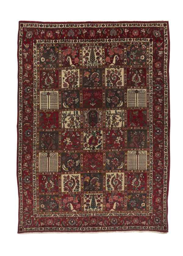35595 Persian Rug Bakhtiari Handmade Area Tribal 7'0'' x 9'8'' -7x10- Red Garden Design
