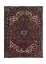 35598 Persian Rug Heriz Handmade Area Tribal Vintage 7'10'' x 10'3'' -8x10- Red Geometric Design