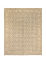 35604 Oriental Rug Afghan Handmade Area Neutral Transitional 9'2'' x 11'9'' -9x12- Whites Beige Blue Floral Design