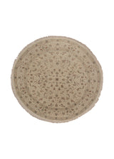 35614 Oriental Rug Chinese Handmade Round Traditional 8'0'' x 8'0'' -8x8- Whites Beige Floral Tabriz Design