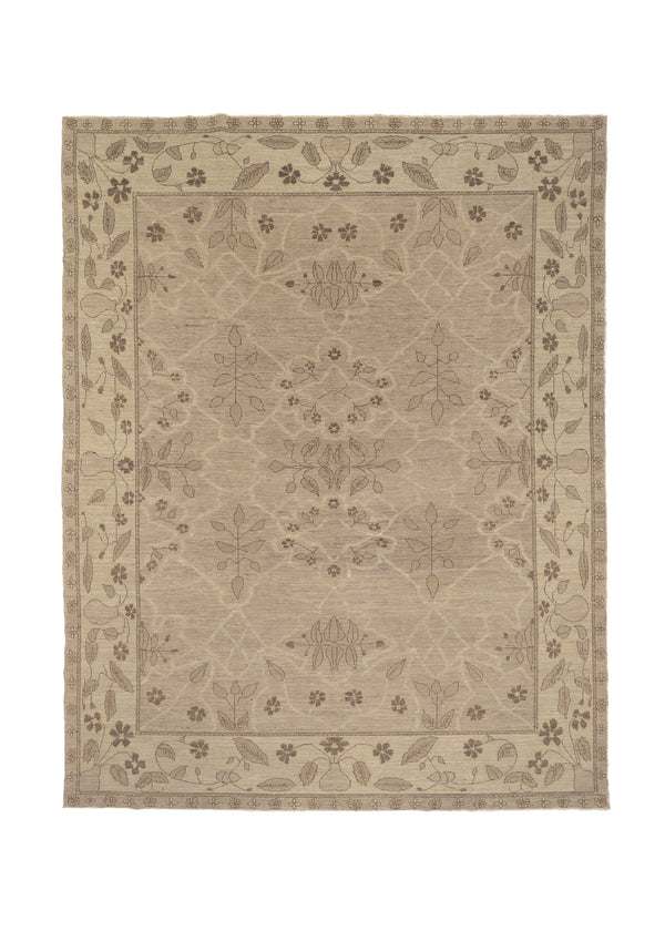 35619 Oriental Rug Afghan Handmade Area Transitional Neutral 8'9'' x 11'2'' -9x11- Whites Beige Natural Color Design