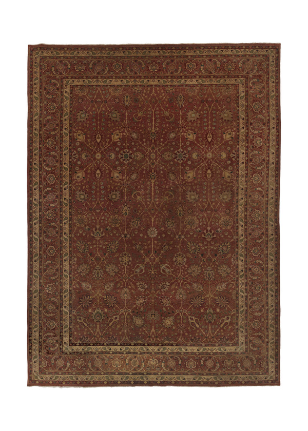 35626 Oriental Rug Indian Handmade Area Transitional 10'0'' x 13'11 -10x14- Pink Floral Design
