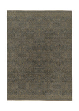 35631 Oriental Rug Indian Handmade Area Modern 10'1'' x 14'1'' -10x14- Gray Green Yellow Gold Jaipur Erased Abstract Design