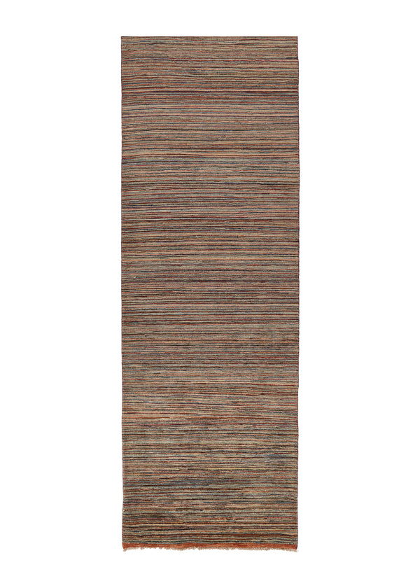 35643 Oriental Rug Pakistani Handmade Runner Transitional 2'7'' x 9'7'' -3x10- Multi-color Stripes Gabbeh Design