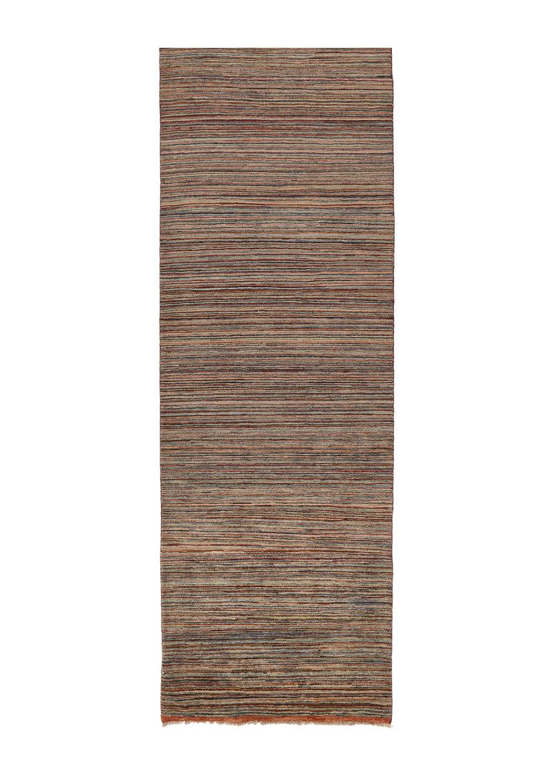 35643 Oriental Rug Pakistani Handmade Runner Transitional 2'7'' x 9'7'' -3x10- Multi-color Stripes Gabbeh Design