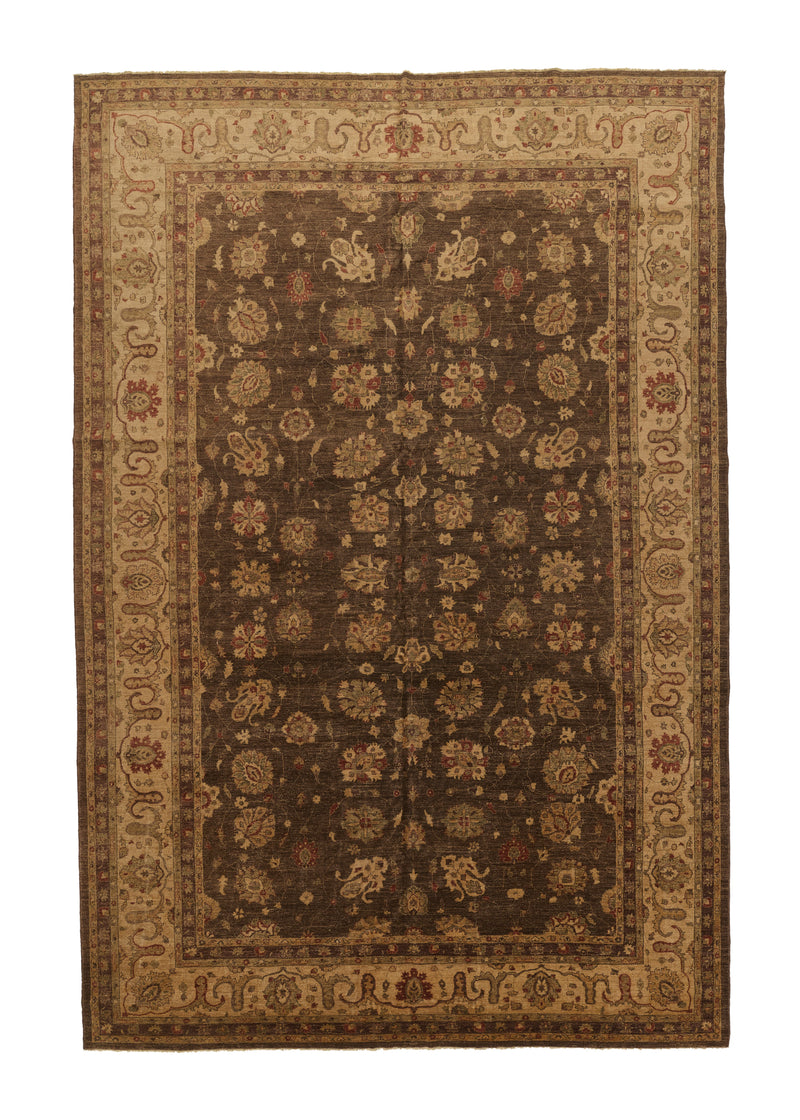 35657 Oriental Rug Pakistani Handmade Area Transitional 11'9'' x 17'10'' -12x18- Whites Beige Brown Floral Oushak Design