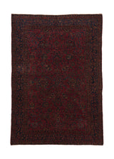 35692 Persian Rug Sarouk Handmade Area Antique Traditional 6'0'' x 8'8'' -6x9- Red Floral Design