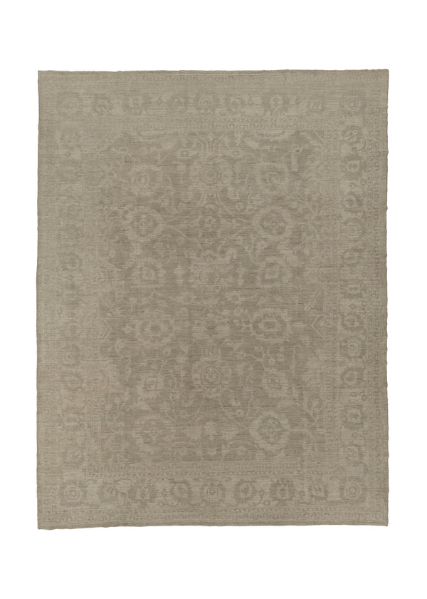 35702 Oriental Rug Pakistani Handmade Area Transitional Neutral 10'4'' x 13'8'' -10x14- Whites Beige Floral Design