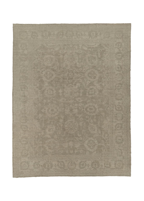 35702 Oriental Rug Pakistani Handmade Area Transitional Neutral 10'4'' x 13'8'' -10x14- Whites Beige Floral Design