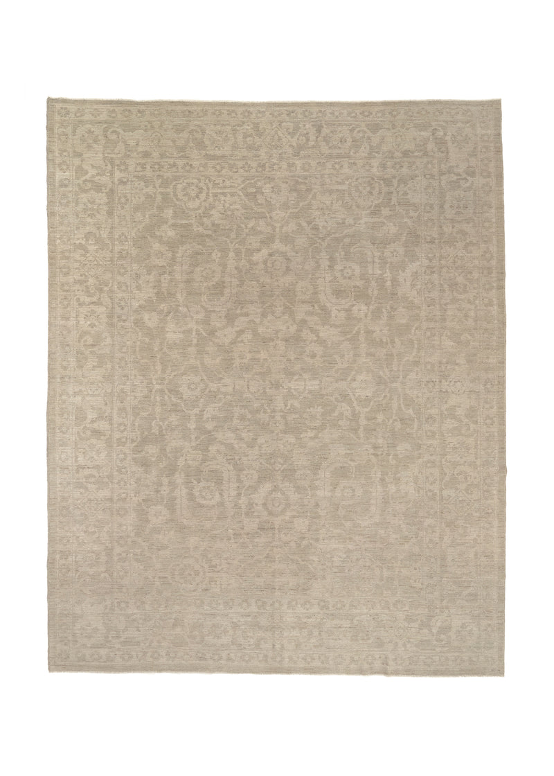 35703 Oriental Rug Pakistani Handmade Area Neutral Transitional 9'6'' x 11'6'' -10x12- Whites Beige Gray Oushak Design