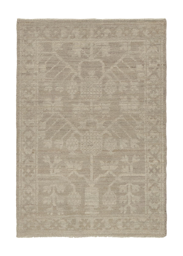 35705 Oriental Rug Pakistani Handmade Area Transitional Neutral 2'2'' x 3'2'' -2x3- Whites Beige Khotan Pomegranate Design