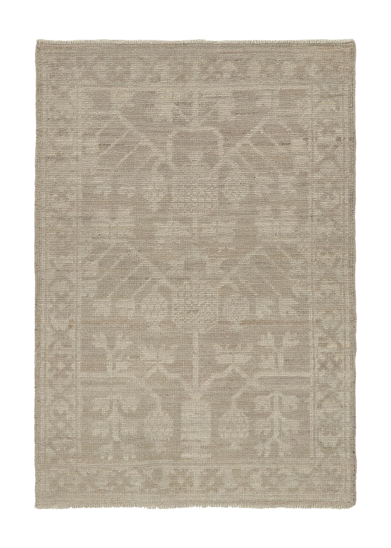 35705 Oriental Rug Pakistani Handmade Area Transitional Neutral 2'2'' x 3'2'' -2x3- Whites Beige Khotan Pomegranate Design