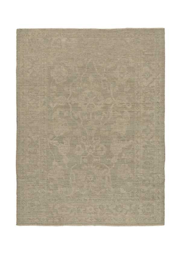 35708 Oriental Rug Pakistani Handmade Area Vintage Neutral 4'3'' x 5'6'' -4x6- Whites Beige Oushak Design