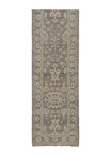 35712 Oriental Rug Pakistani Handmade Runner Modern Neutral 2'9'' x 9'11'' -3x10- Gray Whites Beige Geometric Serapi Design