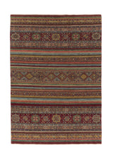35724 Oriental Rug Pakistani Handmade Area Tribal Transitional 5'7'' x 8'1'' -6x8- Multi-color Red Stripes Design