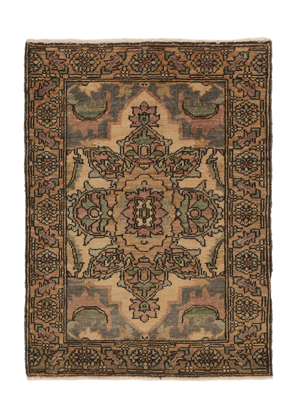 35725 Oriental Rug Pakistani Handmade Area Transitional Tribal 2'2'' x 2'11'' -2x3- Whites Beige Green Heriz Design