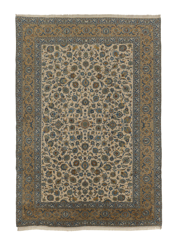 35733 Oriental Rug Pakistani Handmade Area Traditional 9'11'' x 14'6'' -10x15- Whites Beige Blue Floral Kashan Design