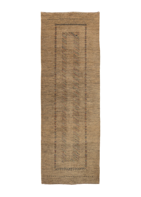 35795 Persian Rug Gabbeh Handmade Runner Tribal 2'9'' x 7'10'' -3x8- Whites Beige Open Plain Design