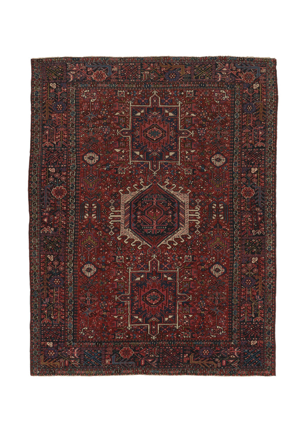 35799 Persian Rug Gharajeh Handmade Area Tribal Vintage 4'7'' x 6'0'' -5x6- Red Geometric Design