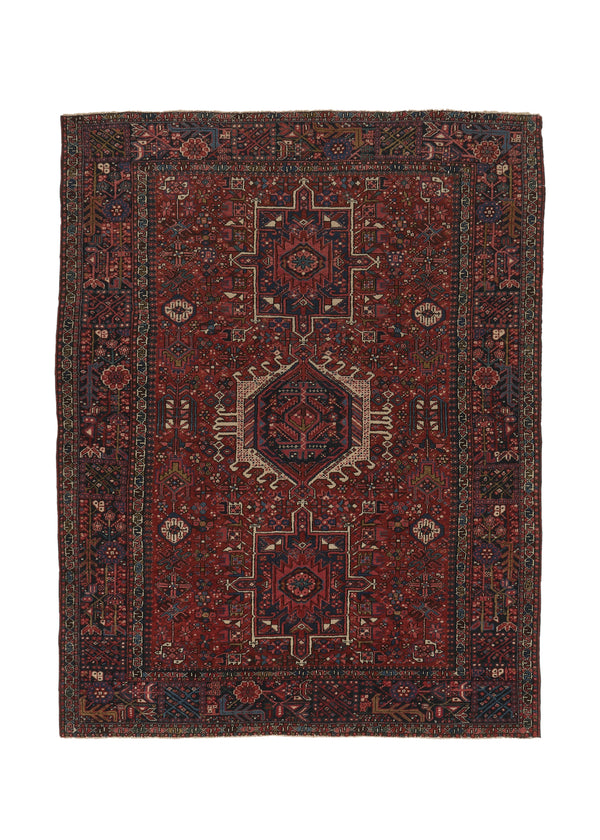 35799 Persian Rug Gharajeh Handmade Area Tribal Vintage 4'7'' x 6'0'' -5x6- Red Geometric Design