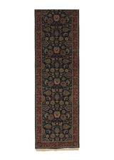 35801 Oriental Rug Indian Handmade Runner Traditional 2'7'' x 11'3'' -3x11- Blue Red Floral Design