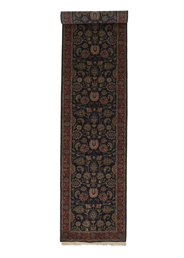 35802 Oriental Rug Indian Handmade Runner Traditional 2'8'' x 11'7 -3x12- Blue Red Floral Design