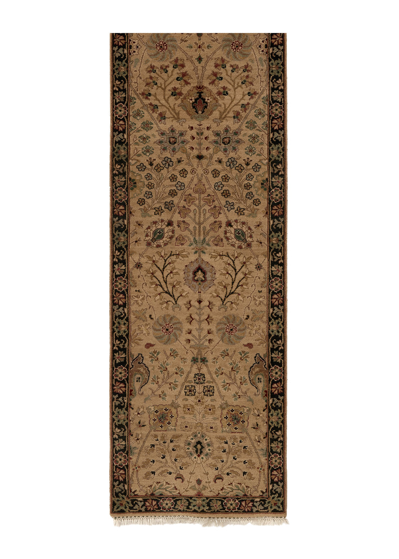 35805 Oriental Rug Indian Handmade Runner Transitional 2'8'' x 16'0'' -3x16- Whites Beige Jaipur Design