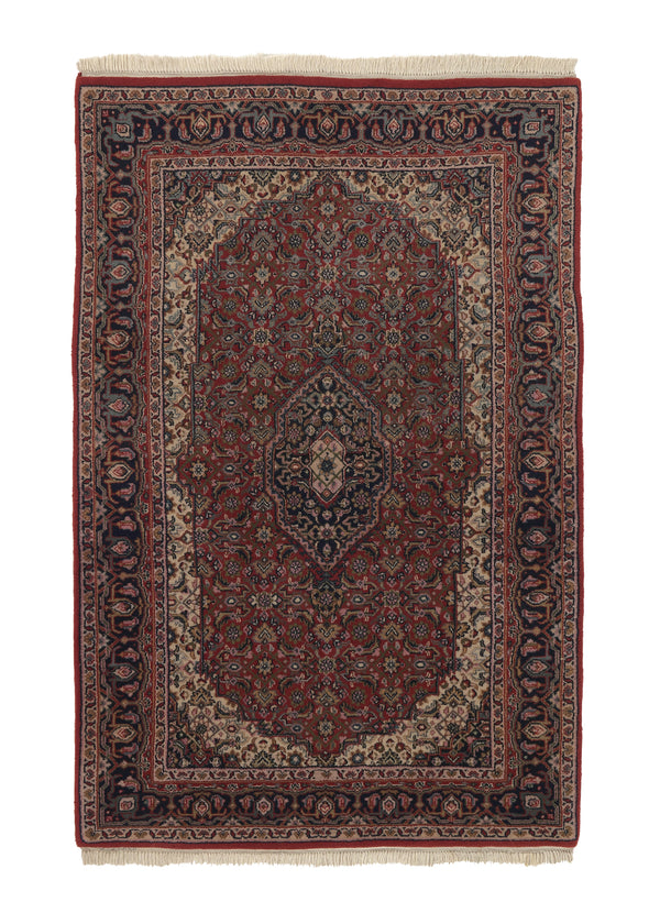 35806 Oriental Rug Indian Handmade Area Traditional 3'9'' x 5'8'' -4x6- Red Herati Design