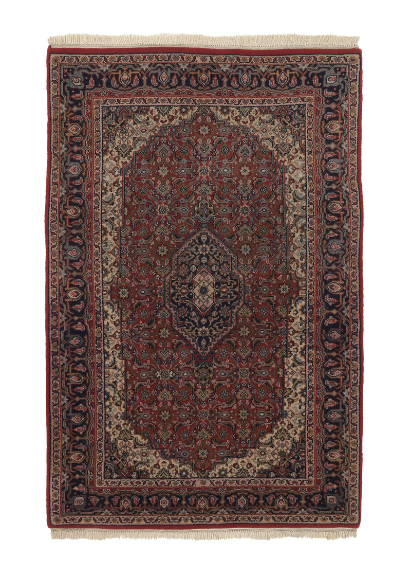35806 Oriental Rug Indian Handmade Area Traditional 3'9'' x 5'8'' -4x6- Red Herati Design