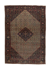 35811 Persian Rug Mahal Handmade Area Antique Tribal 10'3'' x 15'1'' -10x15- Blue Whites Beige Herati Design