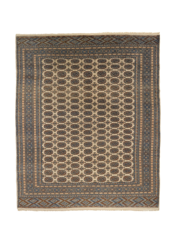 35816 Oriental Rug Pakistani Handmade Area Tribal 9'1'' x 11'9'' -9x12- Whites Beige Bokhara Design