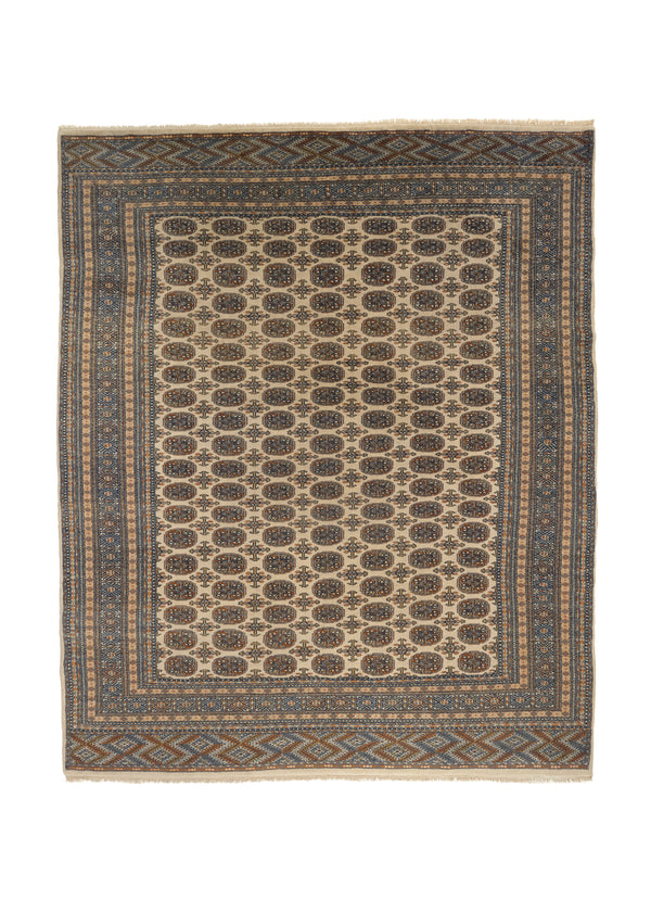 35816 Oriental Rug Pakistani Handmade Area Tribal 9'1'' x 11'9'' -9x12- Whites Beige Bokhara Design
