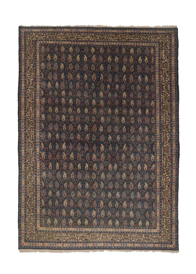 35826 Oriental Rug Turkish Handmade Area Traditional 6'0'' x 9'0'' -6x9- Blue Gray Paisley Boteh Design