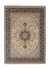 35833 Persian Rug Isfahan Handmade Area Traditional 8'3'' x 11'5'' -8x11- Whites Beige Blue Floral Design