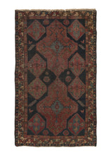 35864 Persian Rug Bakhtiari Handmade Area Antique Tribal 3'6'' x 5'10'' -4x6- Blue Red Geometric Design