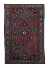 35867 Persian Rug Yalameh Handmade Area Tribal 5'2'' x 7'10'' -5x8- Blue Pink Geometric Design