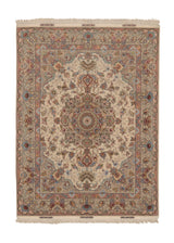 35881 Persian Rug Tabriz Handmade Area Traditional 5'0'' x 6'8'' -5x7- Whites Beige Pink Naghsh Floral Design
