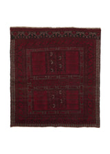 35894 Oriental Rug Afghan Handmade Area Tribal 6'0'' x 8'0'' -6x8- Red Geometric Design
